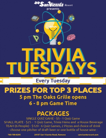 Trivia Tuesday Flyer 8 NoDate Calendar